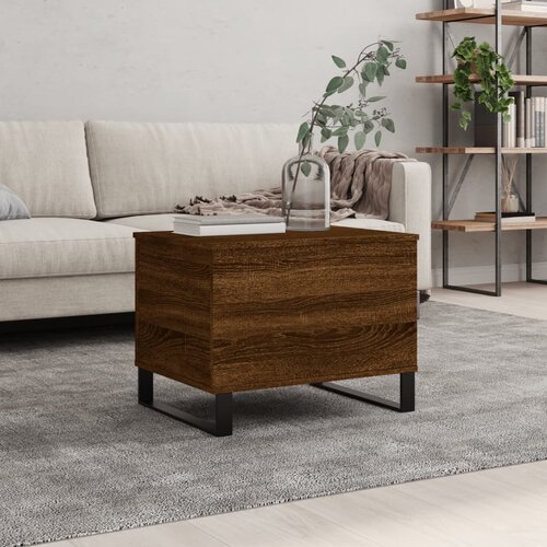 vidaXL Klubska mizica rjavi hrast 60x44,5x45 cm inženirski les Cene