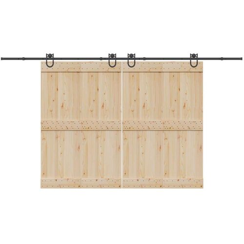  Komplet opreme za drsna vrata 400 cm jeklo črne barve, (22046853) Cene
