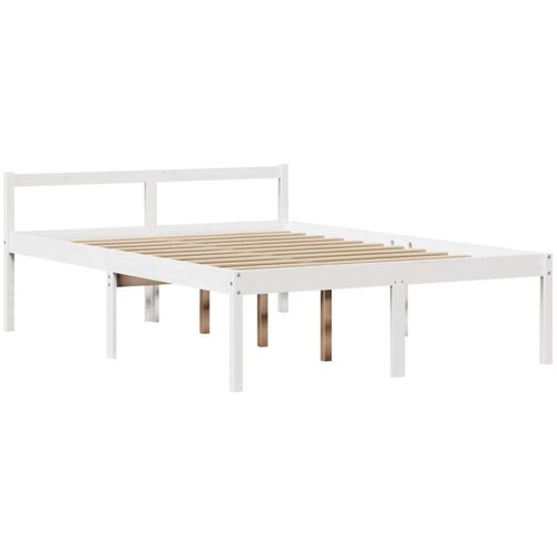vidaXL Krevet s regalom z knjige bez madraca bijeli 150x200cm borovina Cene