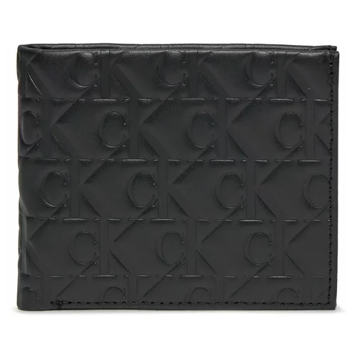 Calvin Klein Velika moška denarnica Logo Print Bifold Id K50K511435 Črna