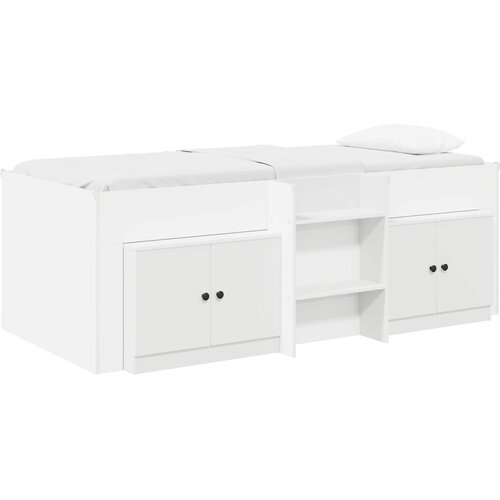  Loft krevet s ormarom s pohranom 3 pcs Bijela Konstruirano drvo Slike