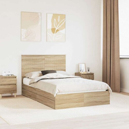  Krevet s od storage Sonoma hrast 120 x 200 cm Konstruirano drvo Slike