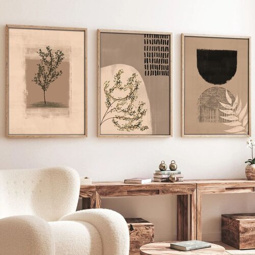 WALLXPERT huhu260 - 50 x 70 Multicolor Decorative Framed MDF Painting (3 Pieces) Cene