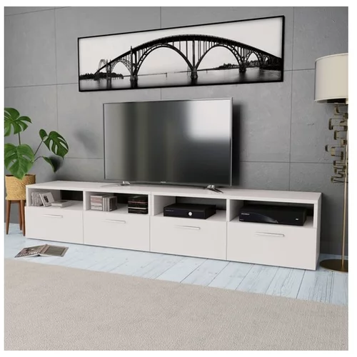  TV omarica 2 kosa iverna plošča 95x35x36 cm bela