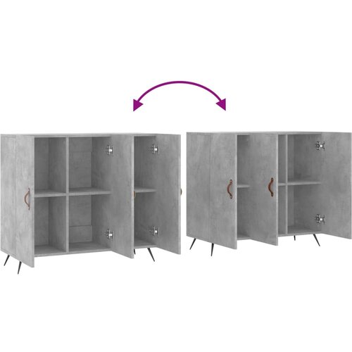  Komoda siva boja betona 90x34x80 cm od konstruiranog drva Slike