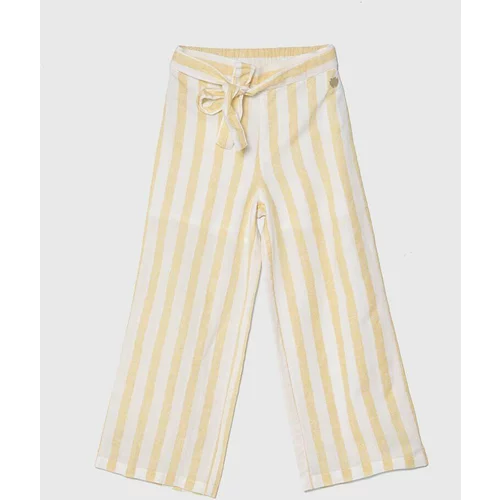 Guess Dječje hlače s dodatkom lana boja: žuta, s uzorkom