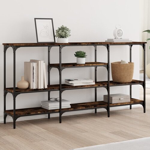  The Living Store Konzolna mizica dimljen hrast 160x29x80 cm inženirski les - Konzolna Mizica, (21448442) Cene
