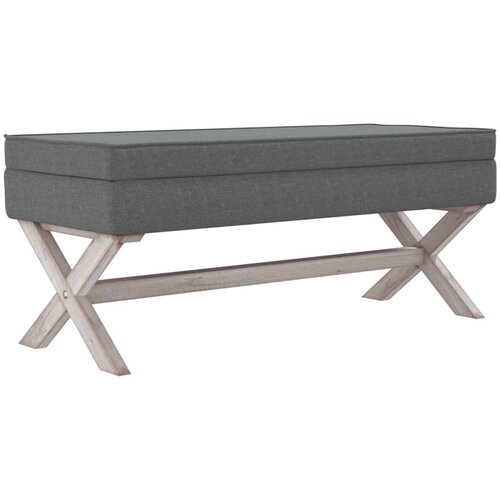  Tabure za pohranu tamnosivi 110 x 45 x 49 cm od tkanine Slike