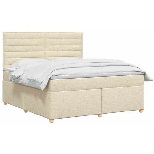  Boxspring krevet s madracem Krem 140 x 200 cm Tkanina - Krem 140 x 200 cm Dizajn linija Slike