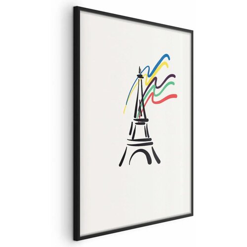  Plakat - Eiffel Tower and Colors 29.7x42 Crni okvir Cijene