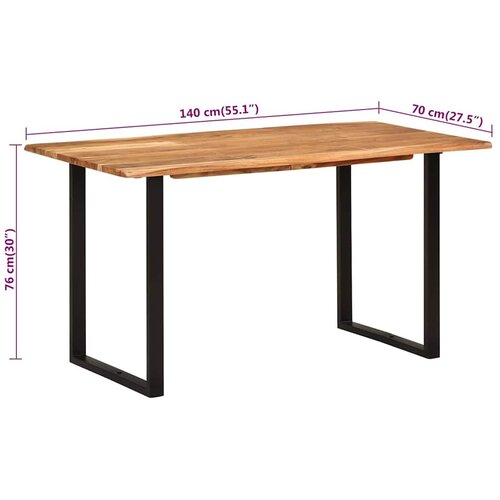  Blagovaonski stol od masivnog bagremovog drva 140 x 70 x 76 cm Slike
