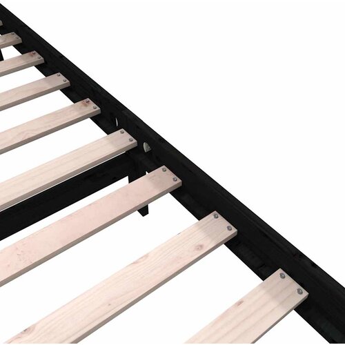  Okvir za krevet od masivne borovine crni 200 x 200 cm Slike