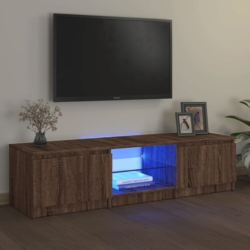 VidaXL TV ormarić s LED svjetlima boja smeđeg hrasta 140x40x35,5 cm Slike