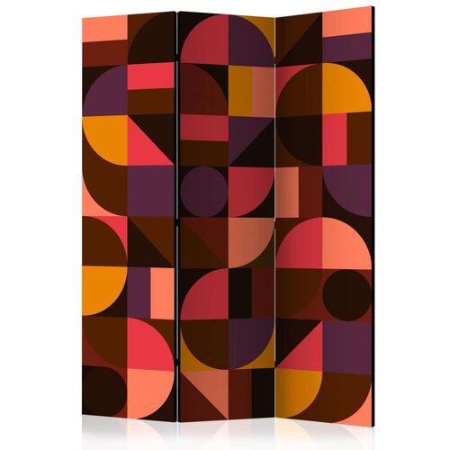  Paravan u 3 dijela - Geometric Mosaic (Red) [Room Dividers] 135x172 Slike
