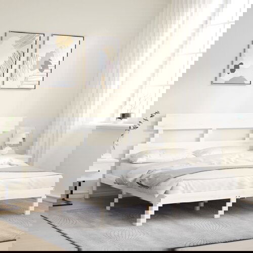 vidaXL Okvir za krevet s uzglavljem sivi 160 x 200 cm od masivnog drva Cijene