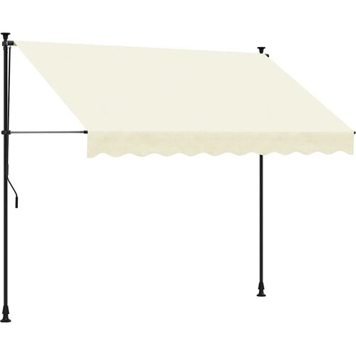 Tenda na uvlačenje krem 300 x 150 cm od tkanine i čelika Slike