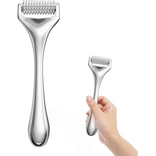 INF Metal Microneedle Roller - Silver Alloy Manual Face And Body Derma Roller, (5000339548) Slike