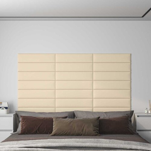  Zidna uzglavlja 12 pcs Krema 60 x 15 cm tkanina Cijene