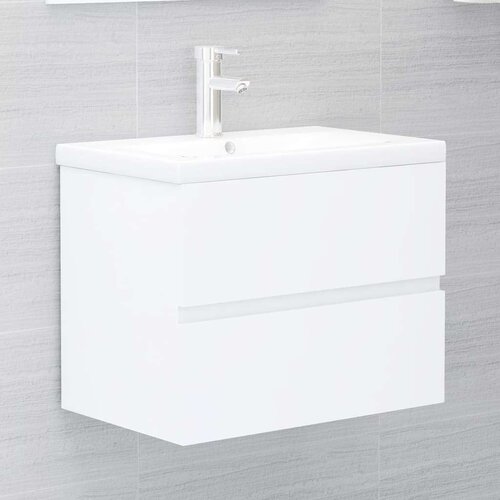 vidaXL Omarica za umivalnik bela 60x38,5x45 cm iverna plošča Cene