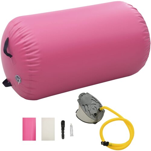 VidaXL Napihljiv gimnastično valj s tlačilko 100x60 cm PVC roza Slike