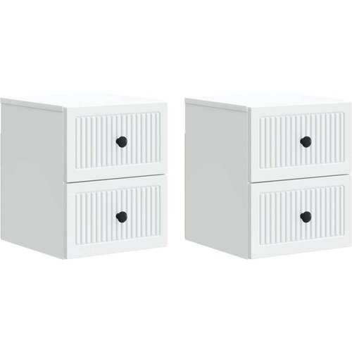  Stenski nočni omarici s predalom 2 pcs Bela 33 x 34,5 x 40 cm, (5000209927) Cene