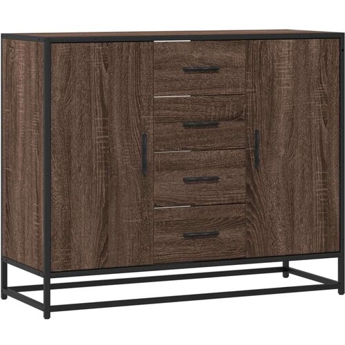 VidaXL Komoda smeđi hrast 92x35x76 cm izrađeno drvo Slike