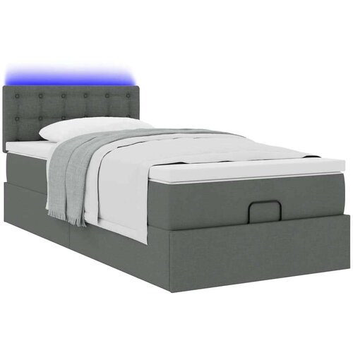 VidaXL Otomanski okvir kreveta s madraca tamnosivi 90x190cm tkanine Slike