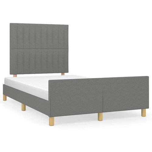 Maison Chic Posteljni okvir - Dvoposteljna postelja - Zakonska postelja brez vzmetnice temno siva 120x190 cm blago-J12989, (21762263) Slike
