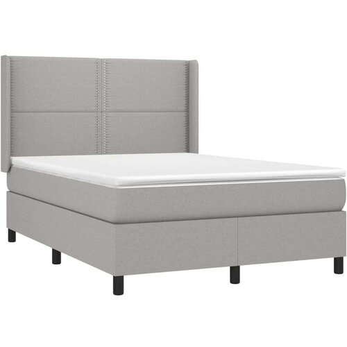  Box spring s madracem svjetlosivi 140x200 cm od tkanine Slike