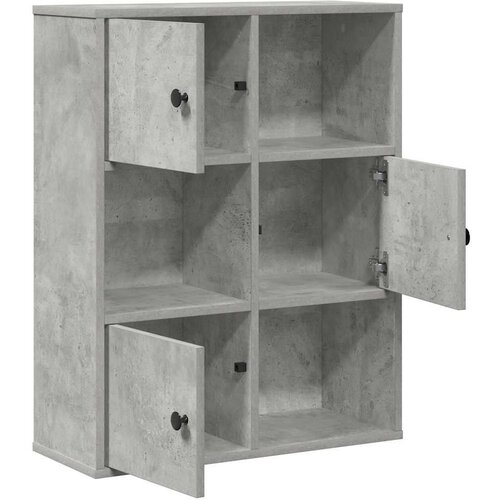 VidaXL Regal za knjige boja betona 60x24x76,5 cm konstruirano drvo Slike