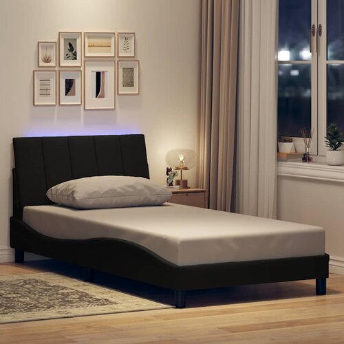 VidaXL Okvir za krevet bez madraca crni 100x200 cm od tkanine Slike