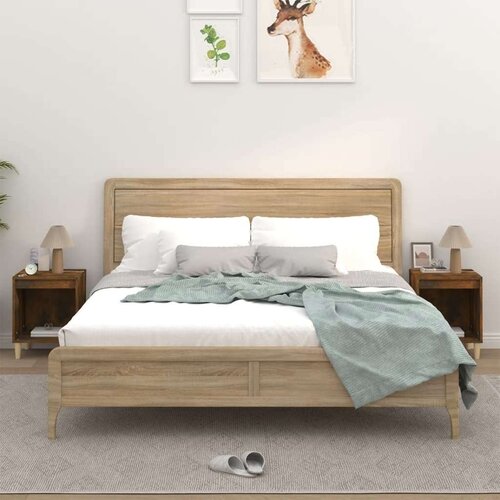  Nočna omarica 2 kosa dimljeni hrast 40x35x50 cm, (20730933) Slike
