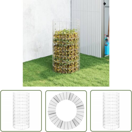  The Living Store Vrtni kompostnik Ø50x100 cm pocinkano jeklo - Vrtni Kompostnik, (21744019) Cene