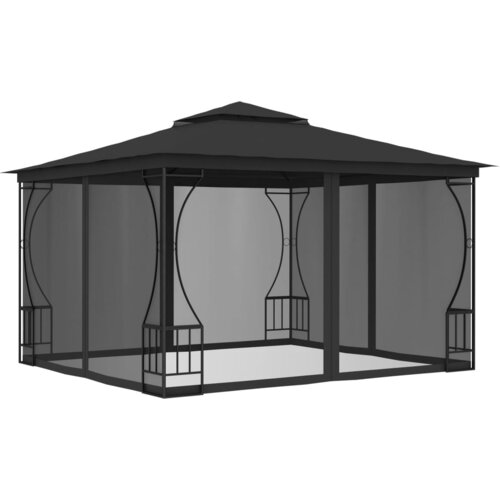Paviljon z zavesami 300x300x265 cm antraciten Cene