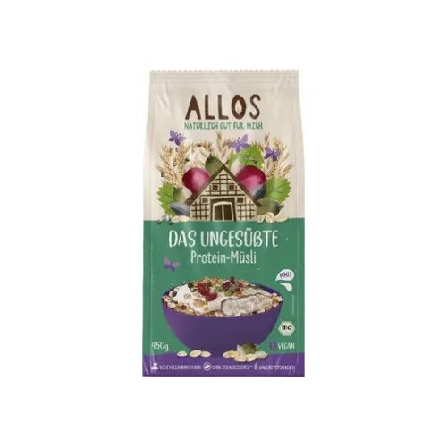 Allos Bio nezaslađeni proteinski muesli - 450 g Cene