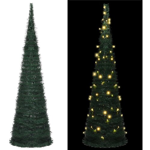 vidaXL Prigodno umjetno božićno drvce s LED svjetlima zeleno 150 cm Cene