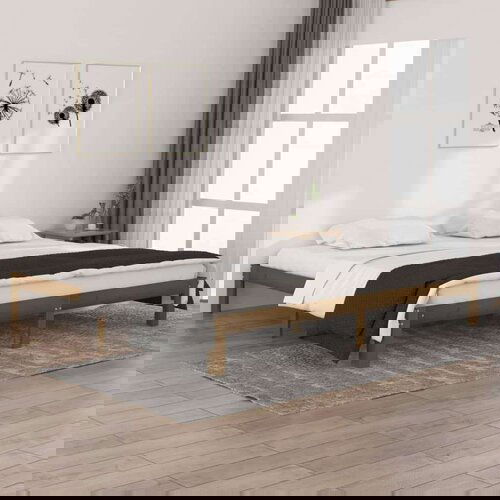  Posteljni okvir medeno rjav iz trdne borovine 200x200 cm, (20647730) Cene