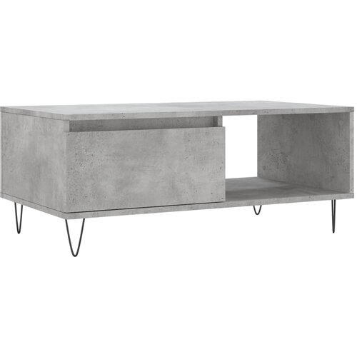 Maison Chic Klubska mizica - kavna mizica - Nizka mizica betonsko siva 90x50x36,5 cm inženirski les, (21754670) Cene
