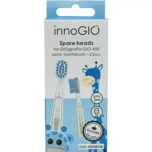 innoGIO GIOGiraffe Spare Heads for Sonic Toothbrush zamjenske glave za soničnu zubnu četkicu na baterije za djecu GIOGiraffe Sonic Toothbrush Blue 2 k