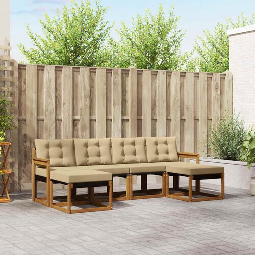  Set vanjskih sofa 6 kom. Prirodna i bež Smeđa 249 x 122,5 x 73 cm Cene