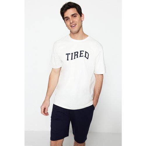 Trendyol Pajama Set - Navy blue - With Slogan Slike