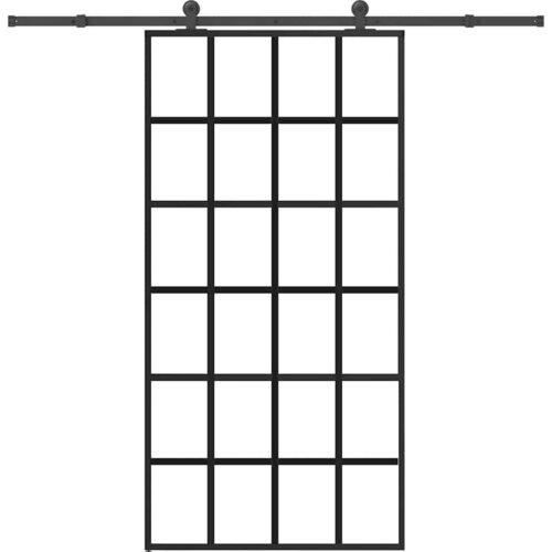 VidaXL Klizna vrata s okovom 102x205 cm ESG staklo i aluminij Slike