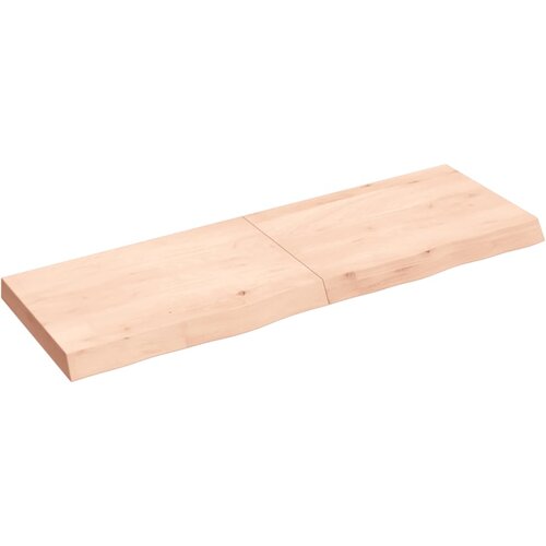 vidaXL Stenska polica 120x40x(2-6) cm neobdelana trdna hrastovina Cene