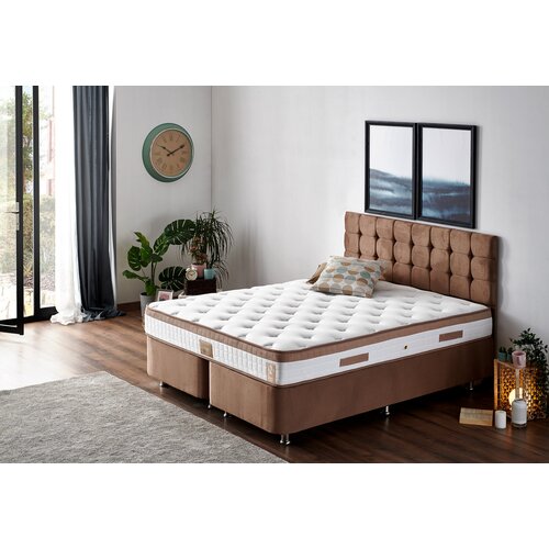 Hanah home dušek, baza i uzglavlje za bračni krevet latte 140 x 190cm Slike