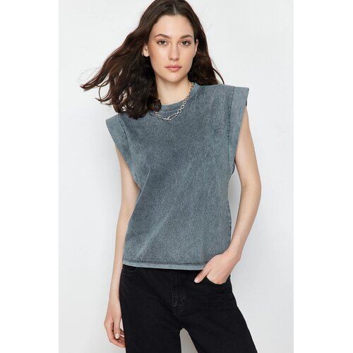 TRENDYOLMILLA Ženska majica TWOSS20TS0021, Siva Cene