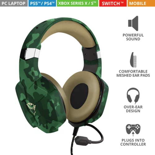 Trust gaming slušalice zelene maskirne Carus GXT323C (24319)