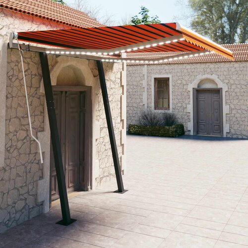 vidaXL tenda na ručno uvlačenje 3 x 2,5 m narančasto-smeđa Cijene