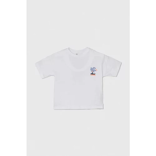 Zippy Otroška bombažna kratka majica bela barva