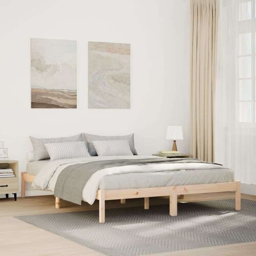 VidaXL Dugi okvir kreveta bez madraca 160 x 220 cm od borovine Slike