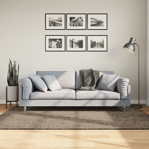 VidaXL Preproga ISTAN visoka vlakna sijoč videz siva 140x200 cm Slike